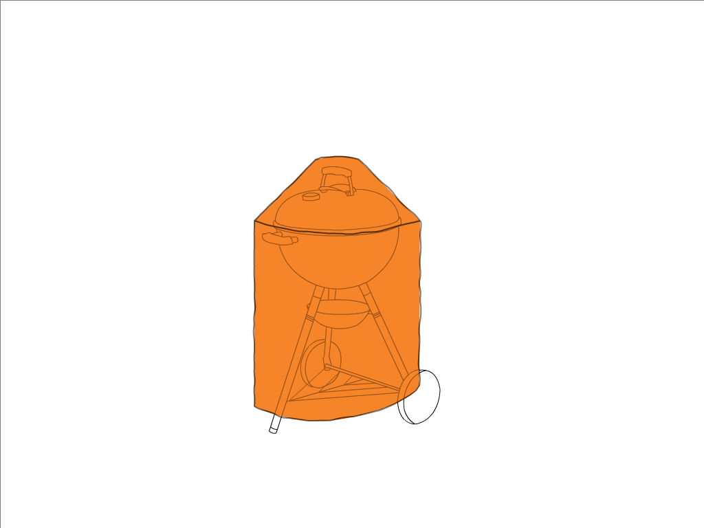 Housse de barbecue Weber Barbecue à charbon Compact Kettle Ø47cm en Protect cover 705 670gr/m², toile PVC Etanche Orange