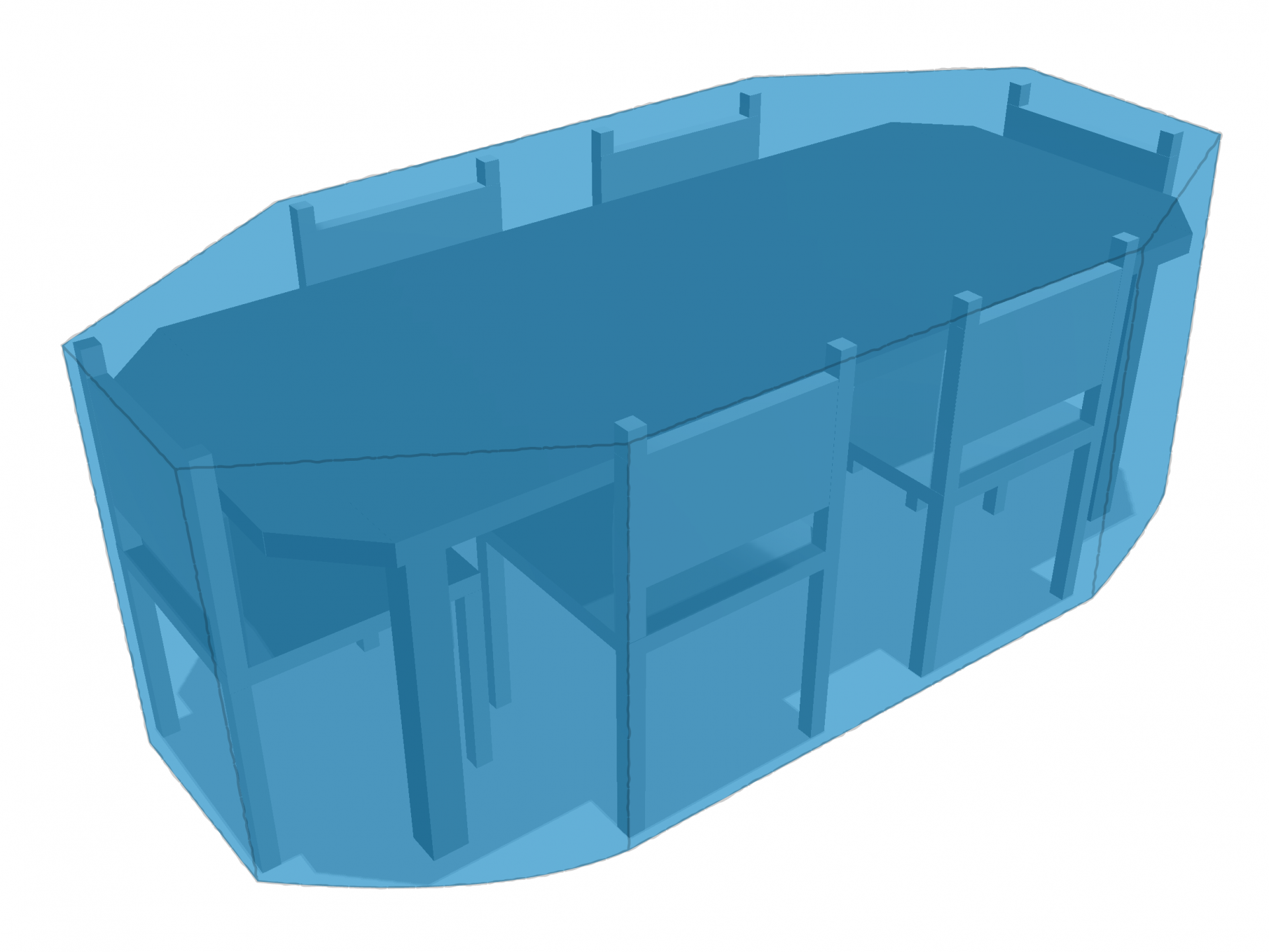 Table de jardin octogonale avec chaises en Protect cover 705 670gr/m², toile PVC Etanche Bleu clair