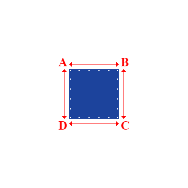 Bâche plate rectangle en Protect cover 705 670gr/m², toile PVC Etanche Bleu foncé - 1x1m