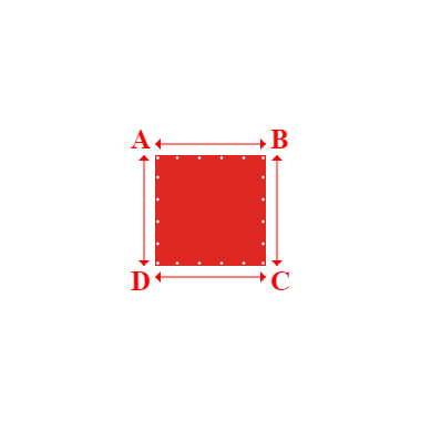 Bâche plate rectangle en Protect cover 705 670gr/m², toile PVC Etanche Rouge - 1x1m