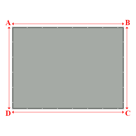 Bâche plate rectangle en Protect cover 705 670gr/m², toile PVC Etanche Gris clair - 4.3500000000000005x3.2m