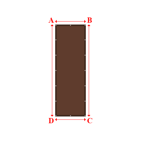 Bâche plate rectangle en Protect cover 705 670gr/m², toile PVC Etanche Marron - 1x3m