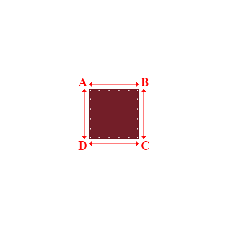 Bâche plate rectangle en Protect cover 705 670gr/m², toile PVC Etanche Bordeaux - 1x1m