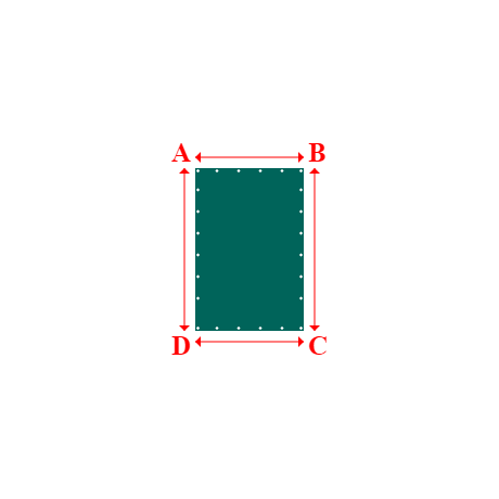 Bâche plate rectangle en Protect cover 705 670gr/m², toile PVC Etanche Vert industrie RAL 6026 - 1x1.5m