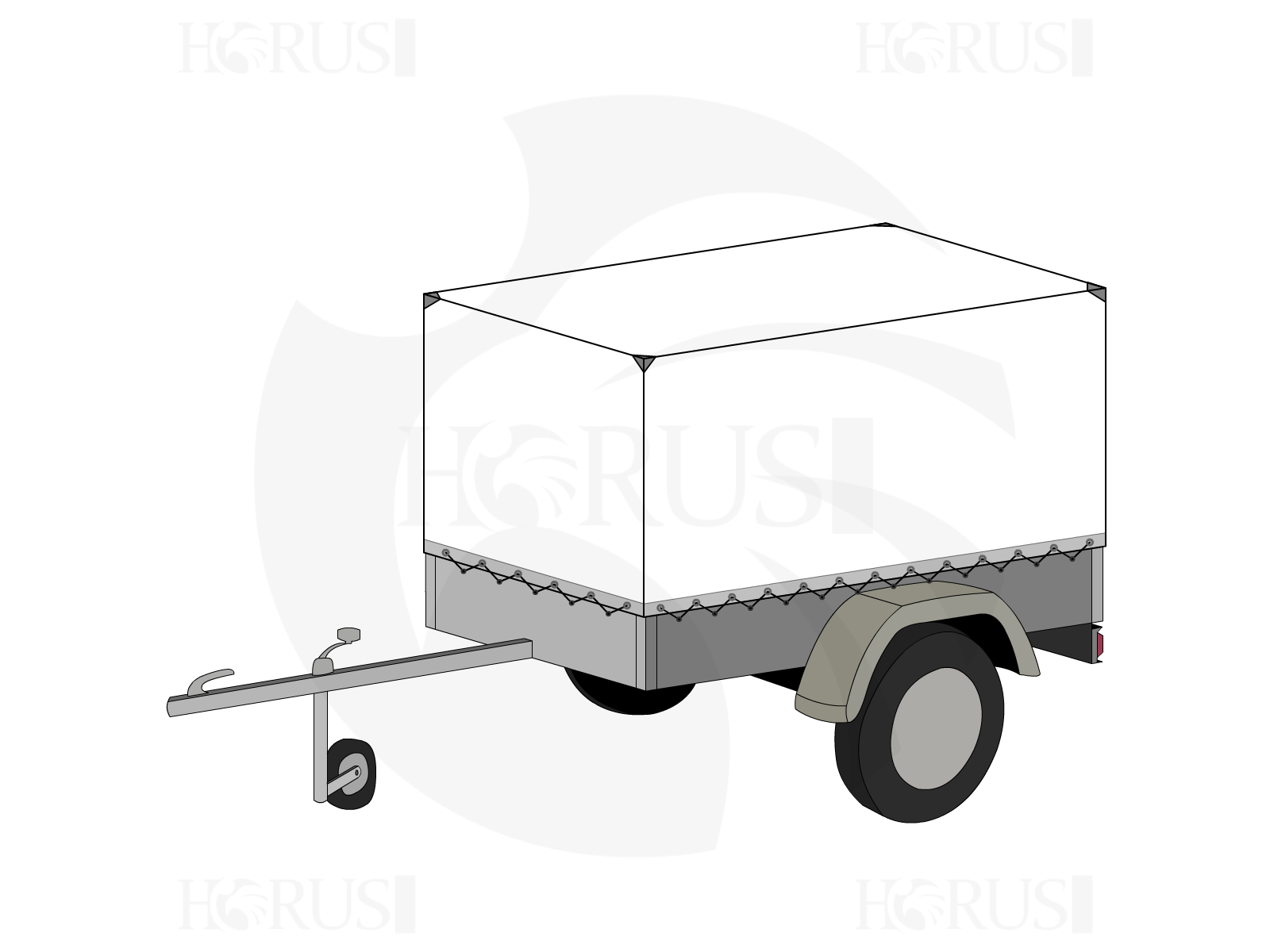 Bâche pour remorque EDUARD en Protect cover 705 670gr/m², toile PVC Etanche Blanc RAL 9016