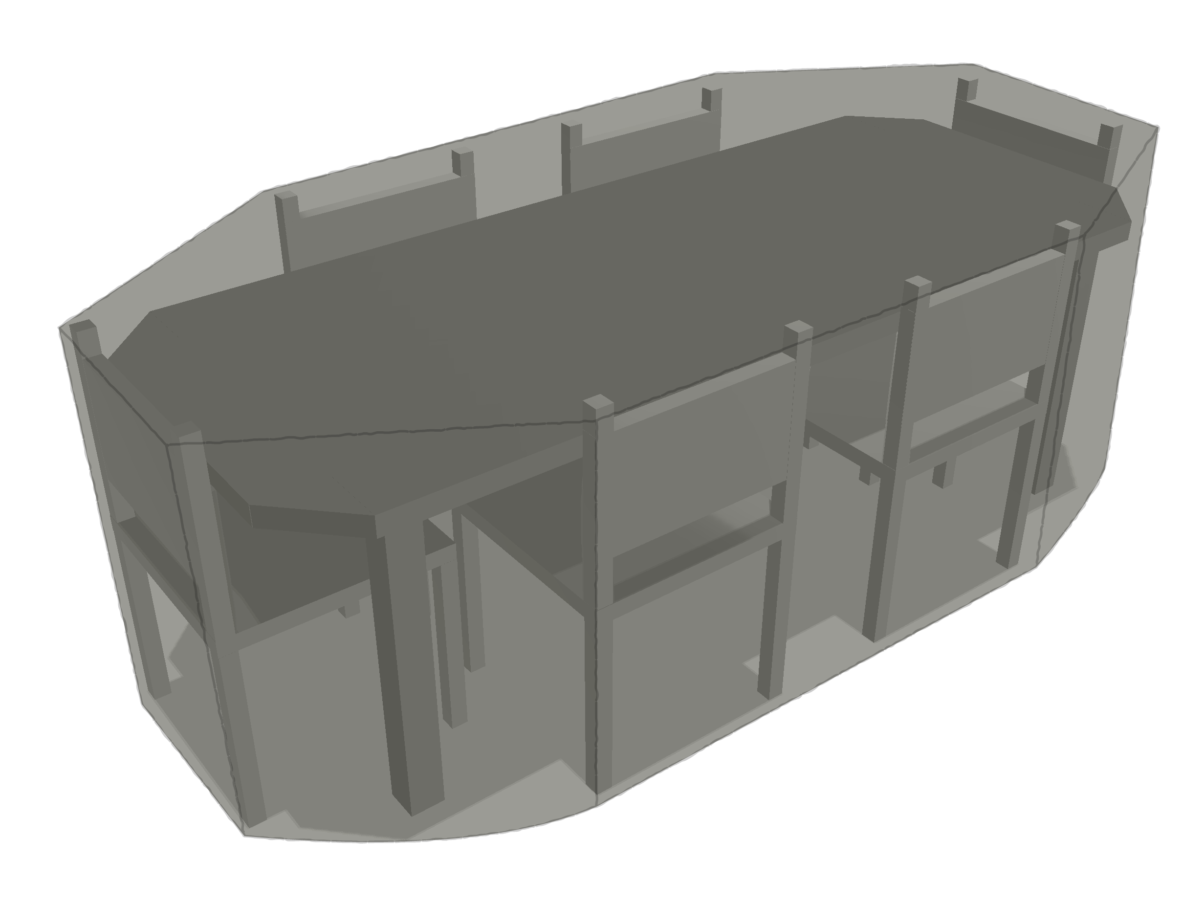Table de jardin octogonale avec chaises en Flexlight Lodge 6002 630gr/m² Vert 6002-20330