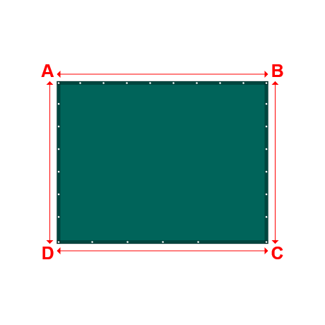 Bâche plate rectangle en Protect cover 705 670gr/m², toile PVC Etanche Vert industrie RAL 6026 - 2.99x2.3000000000000003m