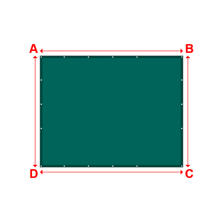 Bâche plate rectangle en Protect cover 705 670gr/m², toile PVC Etanche Vert industrie RAL 6026 - 2.95x2.3000000000000003m