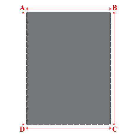 Bâche plate rectangle en Toile PVC Microperforée Protect meshes 362, 430gr/m² Gris - 3x4m