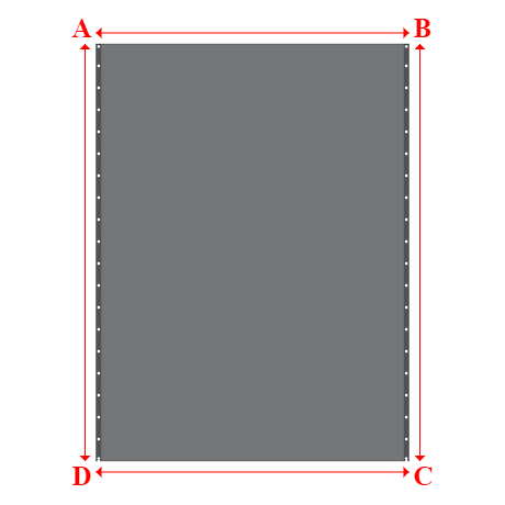Bâche plate rectangle en Toile PVC Microperforée Protect meshes 362, 430gr/m² Gris - 3x4m