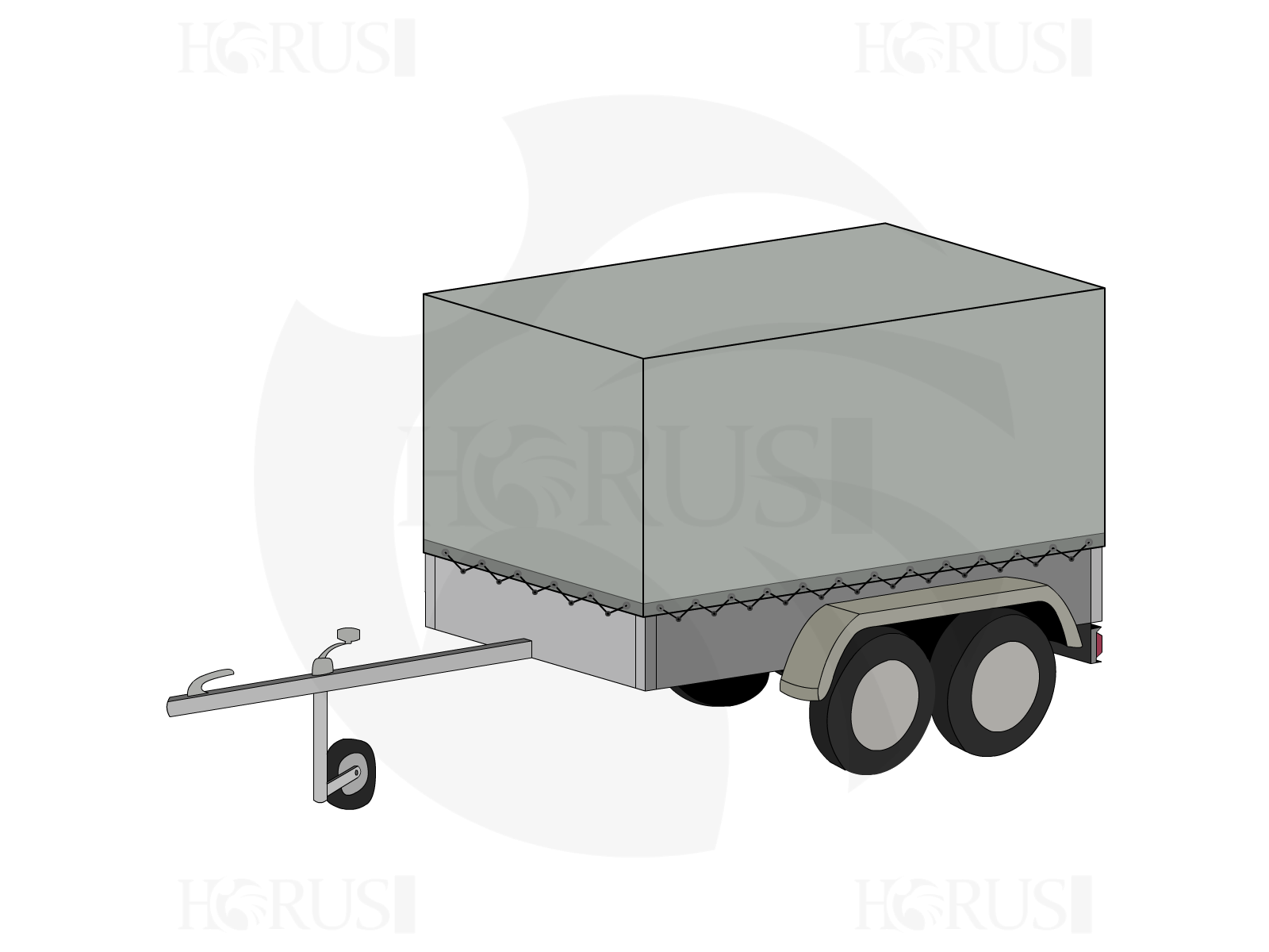 Bâche pour remorque TRELGO NFB 254 en Protect cover 705 670gr/m², toile PVC Etanche Gris clair RAL 7038