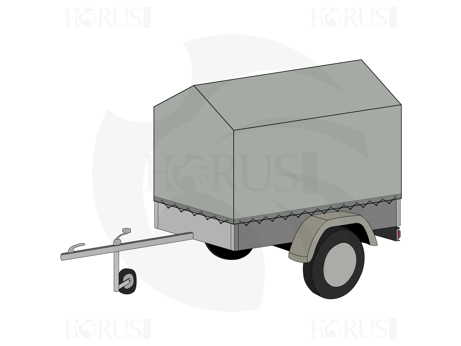 Bâche pour remorque ardenne en Protect cover 705 670gr/m², toile PVC Etanche Gris clair RAL 7038