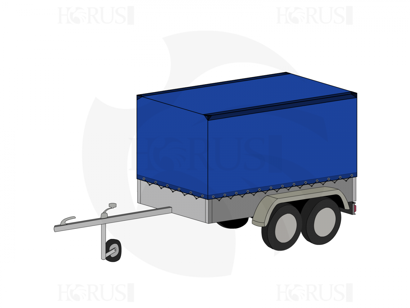 Bâche pour remorque LIDER en Protect cover 705 670gr/m², toile PVC Etanche Bleu foncé RAL 5002