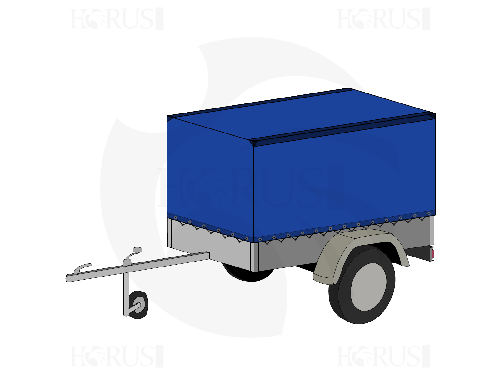 Bâche pour remorque LIDER en Protect cover 705 670gr/m², toile PVC Etanche Bleu foncé RAL 5002