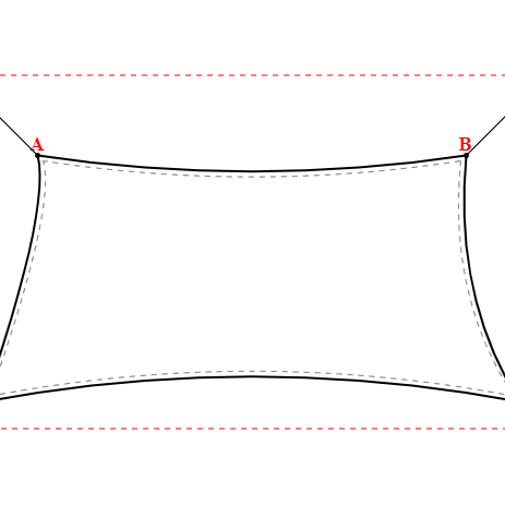 Voile d'ombrage rectangle en Soltis Lounge 96 Rouge - 364x209m