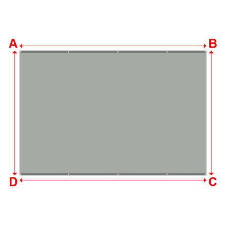 Bâche plate rectangle en Protect cover 705 670gr/m², toile PVC Etanche Gris clair RAL 7038 - 4.5x3m