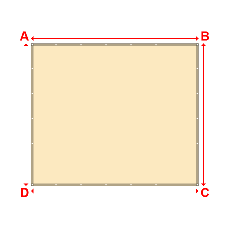Bâche plate rectangle en Protect cover 705 670gr/m², toile PVC Etanche Beige ral 1015 - 3.35x2.85m