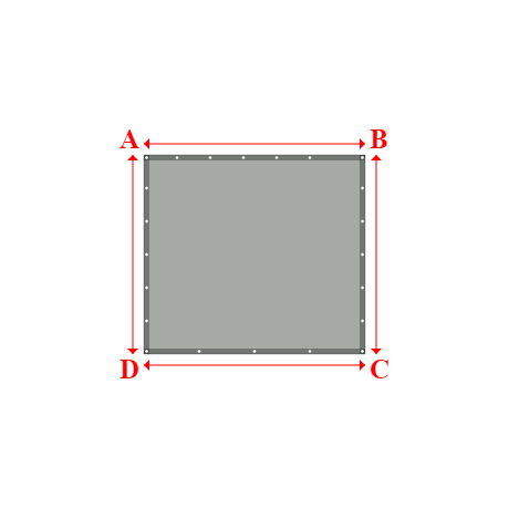 Bâche plate rectangle en Protect cover 705 670gr/m², toile PVC Etanche Gris clair RAL 7038 - 2x1.8m