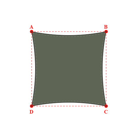 Voile d'ombrage carrée en Soltis Lounge 96 Jungle 96-50849 - 250x250m