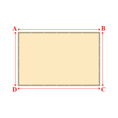 Bâche plate rectangle en Protect cover 705 670gr/m², toile PVC Etanche Beige ral 1015 - 3.2x2.1m