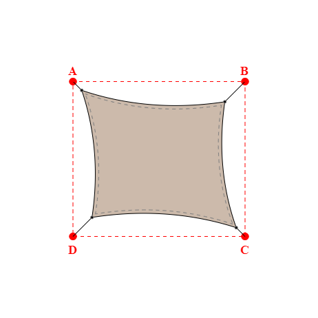 Voile d'ombrage rectangle en Soltis Lounge 96 Sandy beige 96-2135 - 416x366m