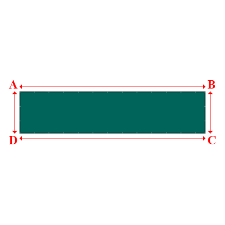 Bâche plate rectangle en Protect cover 705 670gr/m², toile PVC Etanche Vert industrie RAL 6026 - 9.46x2.13m