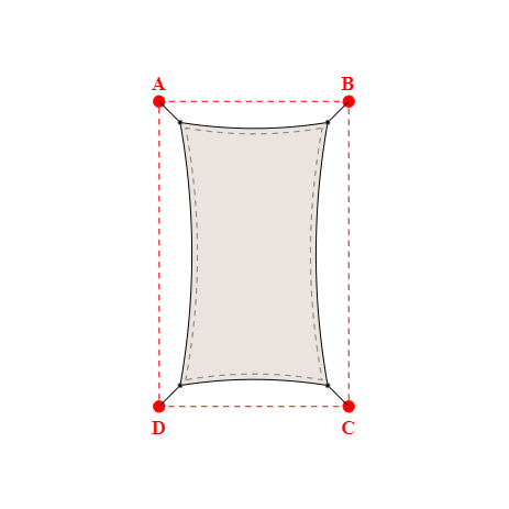 Voile d'ombrage rectangle en Soltis Lounge 96 Karité 96-50843 - 179x319m