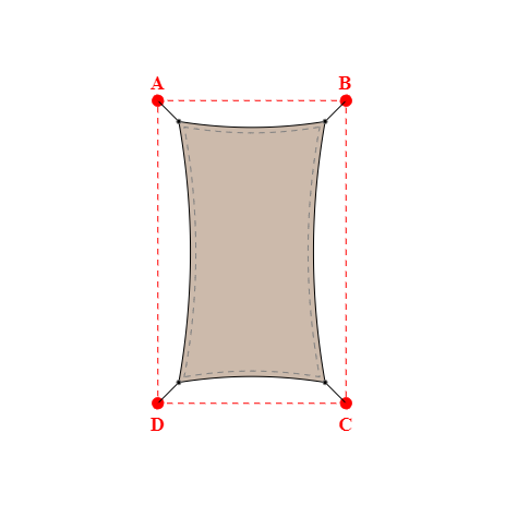 Voile d'ombrage rectangle en Soltis Lounge 96 Sandy beige 96-2135 - 179x319m