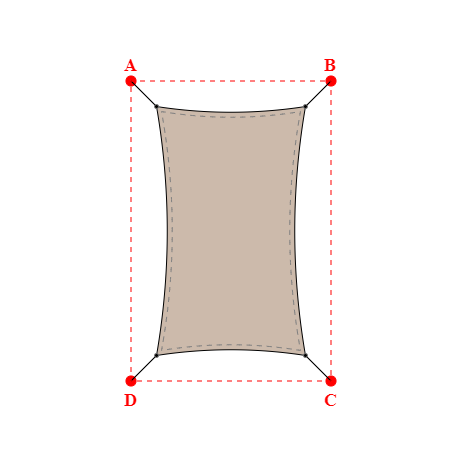 Voile d'ombrage rectangle en Soltis Lounge 96 Sandy beige 96-2135 - 149x249m