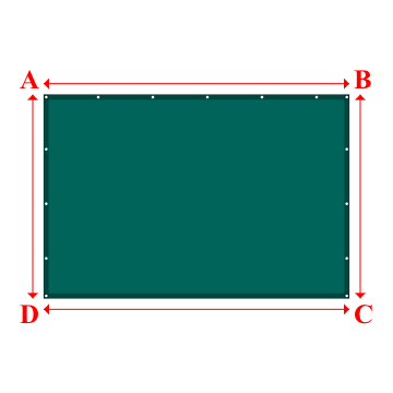 Bâche plate rectangle en Protect cover 705 670gr/m², toile PVC Etanche Vert industrie RAL 6026 - 3x2m