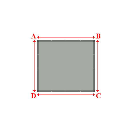 Bâche plate rectangle en Protect cover 705 670gr/m², toile PVC Etanche Gris clair RAL 7038 - 2x1.8m