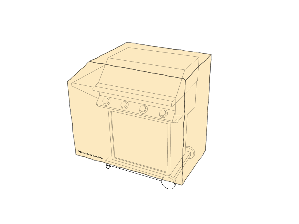 Housse de barbecue   en Protect cover 705 670gr/m², toile PVC Etanche Beige ral 1015