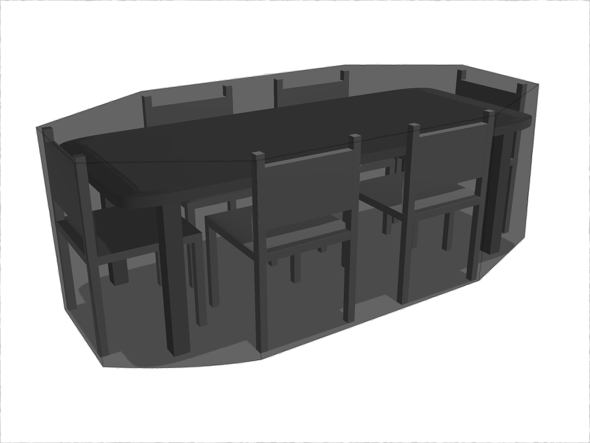 Table de jardin rectangle avec chaises en  