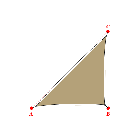 Voile d'ombrage triangle en Soltis Horizon 86 Poivre 86-2012 - 0x0x0m