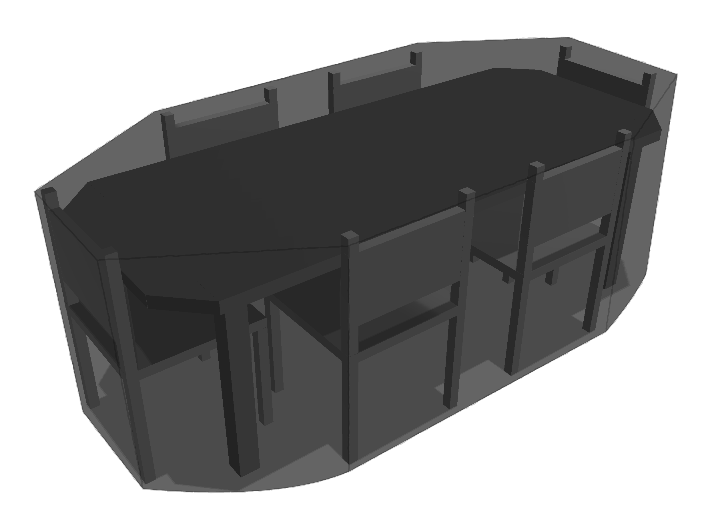 Table de jardin octogonale avec chaises en  