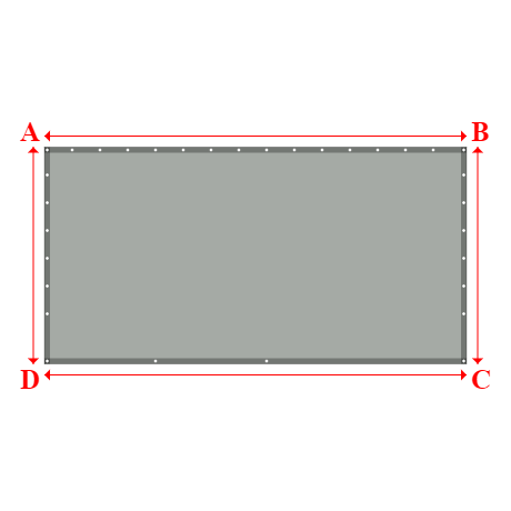 Bâche plate rectangle en Protect cover 705 670gr/m², toile PVC Etanche Gris clair RAL 7038 - 3.8000000000000003x1.95m