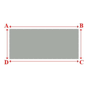 Bâche plate rectangle en Protect cover 705 670gr/m², toile PVC Etanche Gris clair RAL 7038 - 7.4x3.2m