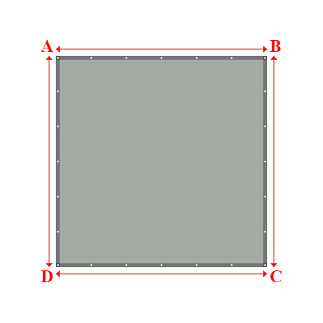 Bâche plate rectangle en Protect cover 705 670gr/m², toile PVC Etanche Gris clair RAL 7038 - 3x3m