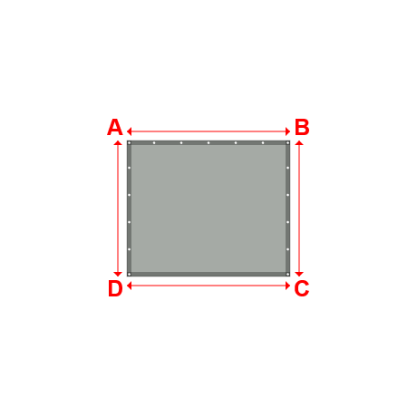 Bâche plate rectangle en Protect cover 705 670gr/m², toile PVC Etanche Gris clair RAL 7038 - 1.8x1.5m