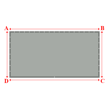 Bâche plate rectangle en Protect cover 705 670gr/m², toile PVC Etanche Gris clair RAL 7038 - 3.8000000000000003x1.95m