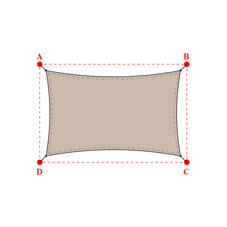 Voile d'ombrage rectangle en Soltis Lounge 96 Sandy beige 96-2135 - 5,49x3,49m