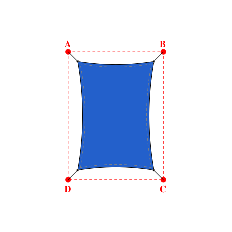 Voile d'ombrage rectangle en Soltis Perform 92 Bleu Franc 92-51182 - 2,03x2,90m