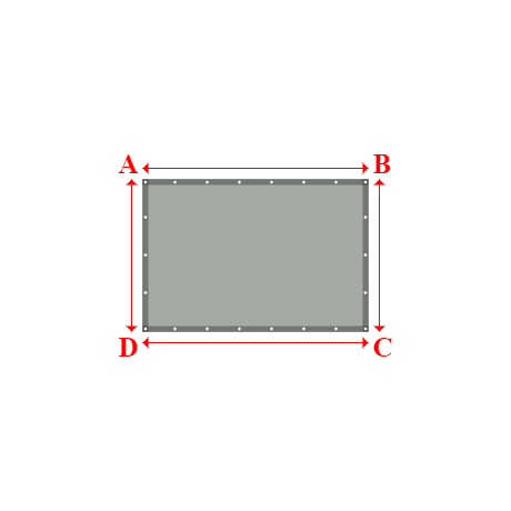 Bâche plate rectangle en Protect cover 705 670gr/m², toile PVC Etanche Gris clair RAL 7038 - 2.0300000000000002x1.37m