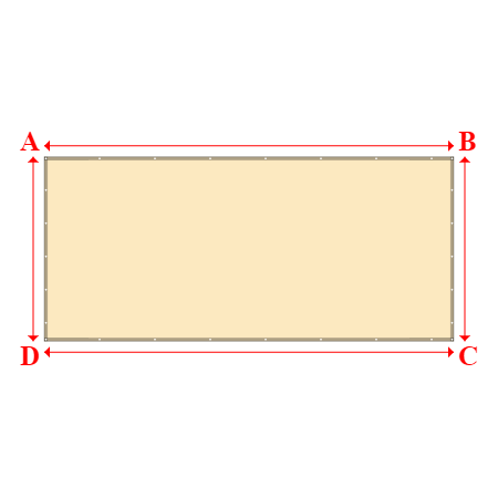 Bâche plate rectangle en Protect cover 705 670gr/m², toile PVC Etanche Beige ral 1015 - 6x2.7m