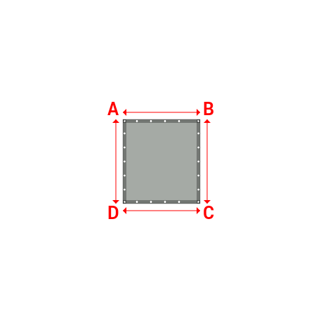 Bâche plate rectangle en Protect cover 705 670gr/m², toile PVC Etanche Gris clair RAL 7038 - 1.1x1.2m
