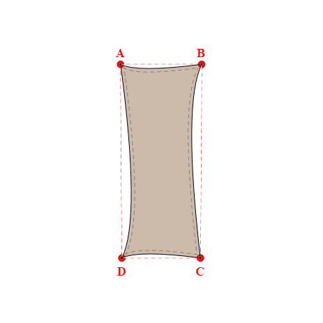 Voile d'ombrage trapèze en Soltis Lounge 96 Sandy beige 96-2135 - 1,55x3,70m