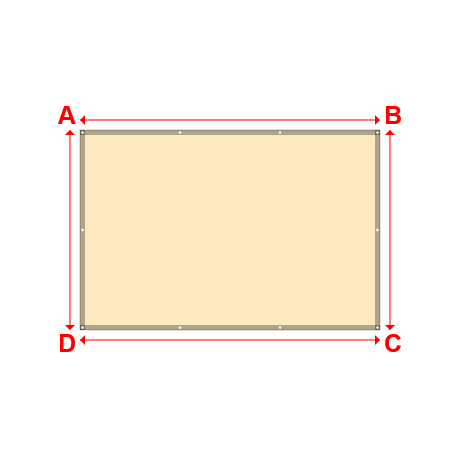 Bâche plate rectangle en Protect cover 705 670gr/m², toile PVC Etanche Beige ral 1015 - 3x2m