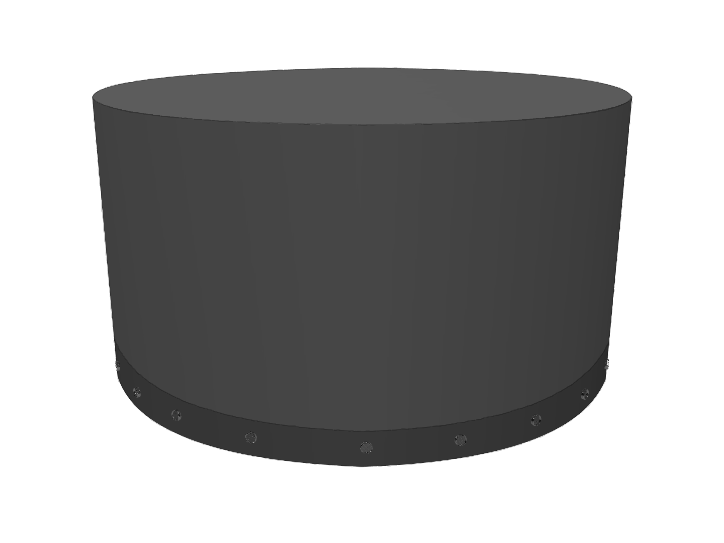 Housse Ronde en Protect cover 705 670gr/m², toile PVC Etanche Noir RAL 9005