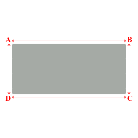 Bâche plate rectangle en Protect cover 705 670gr/m², toile PVC Etanche Gris clair RAL 7038 - 7.5x3.3000000000000003m