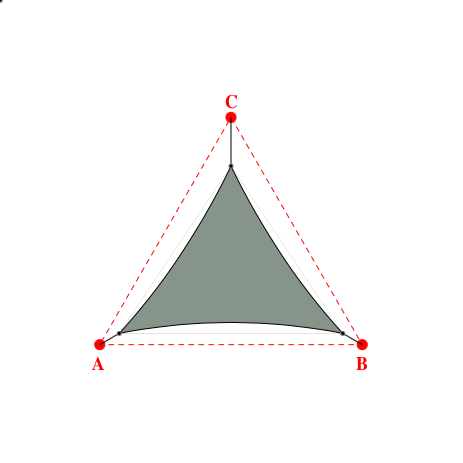 Voile d'ombrage triangle en Soltis Perform 92 Vert de gris 92-51179 - 2,98x2,68x2,68m